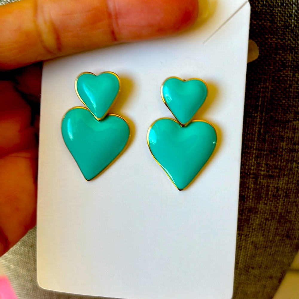 Aretes de corazón de acero inoxidable